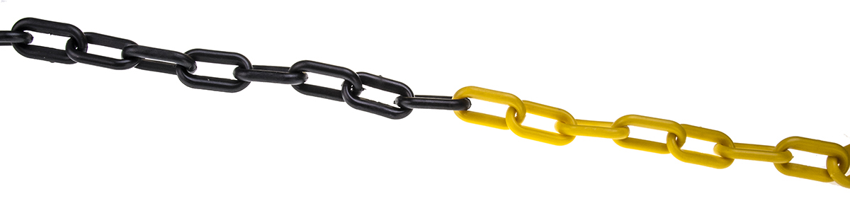 JSP Black & Yellow Polyethylene Chain Barrier, 25m