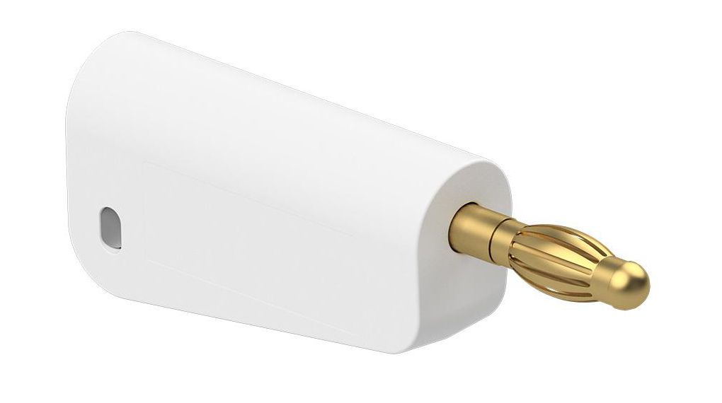 Staubli White Plug Banana Plug, 4 mm Connector, Screw Termination, 32A, 30 → 60V, Gold Plating