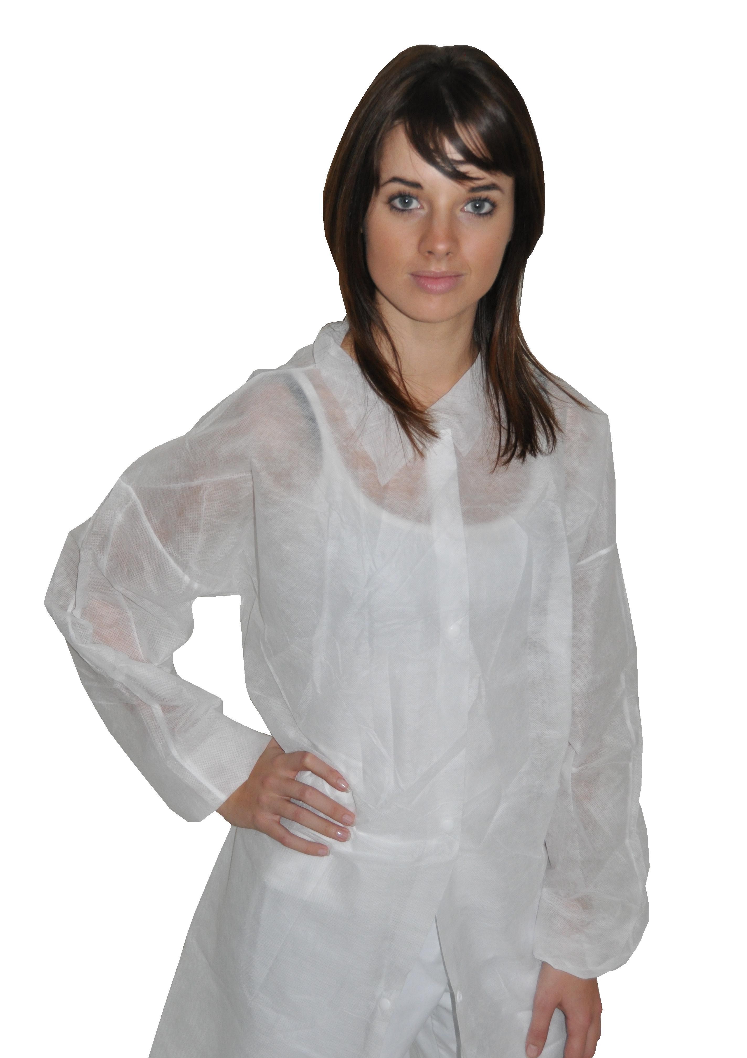 Medicom White Disposable Polypropylene Apron