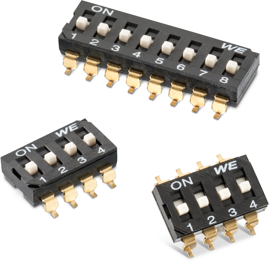 Wurth Elektronik 1 Way Surface Mount DIP Switch SPST, Raised Actuator