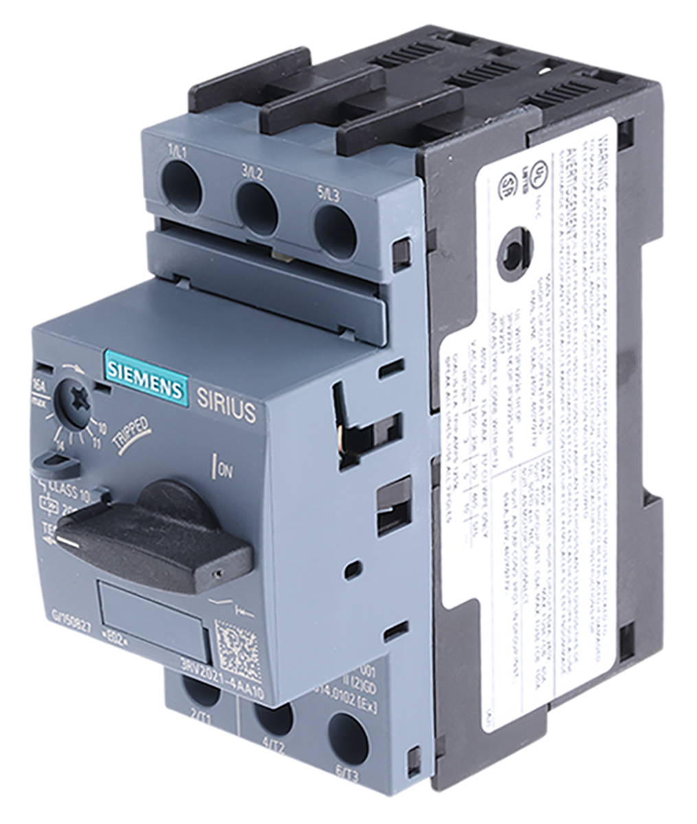 Siemens Sirius Innovation 690 V Motor Protection Circuit Breaker, 3P Channels, 11 → 16 A, 4 kA