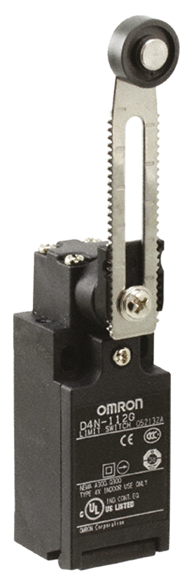 Omron D4N Series Roller Lever Limit Switch, NO/NC, DPST