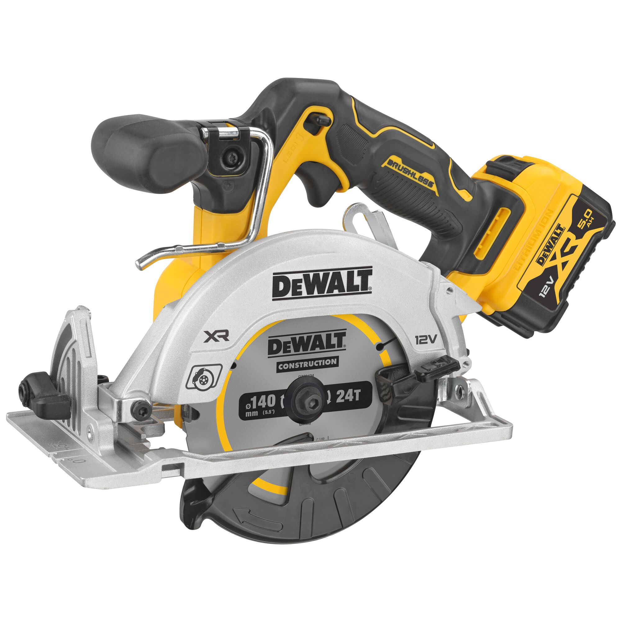 DeWALT 140mm Cordless Hand-Held Circular Saw, 12V, Type G - British 3-Pin