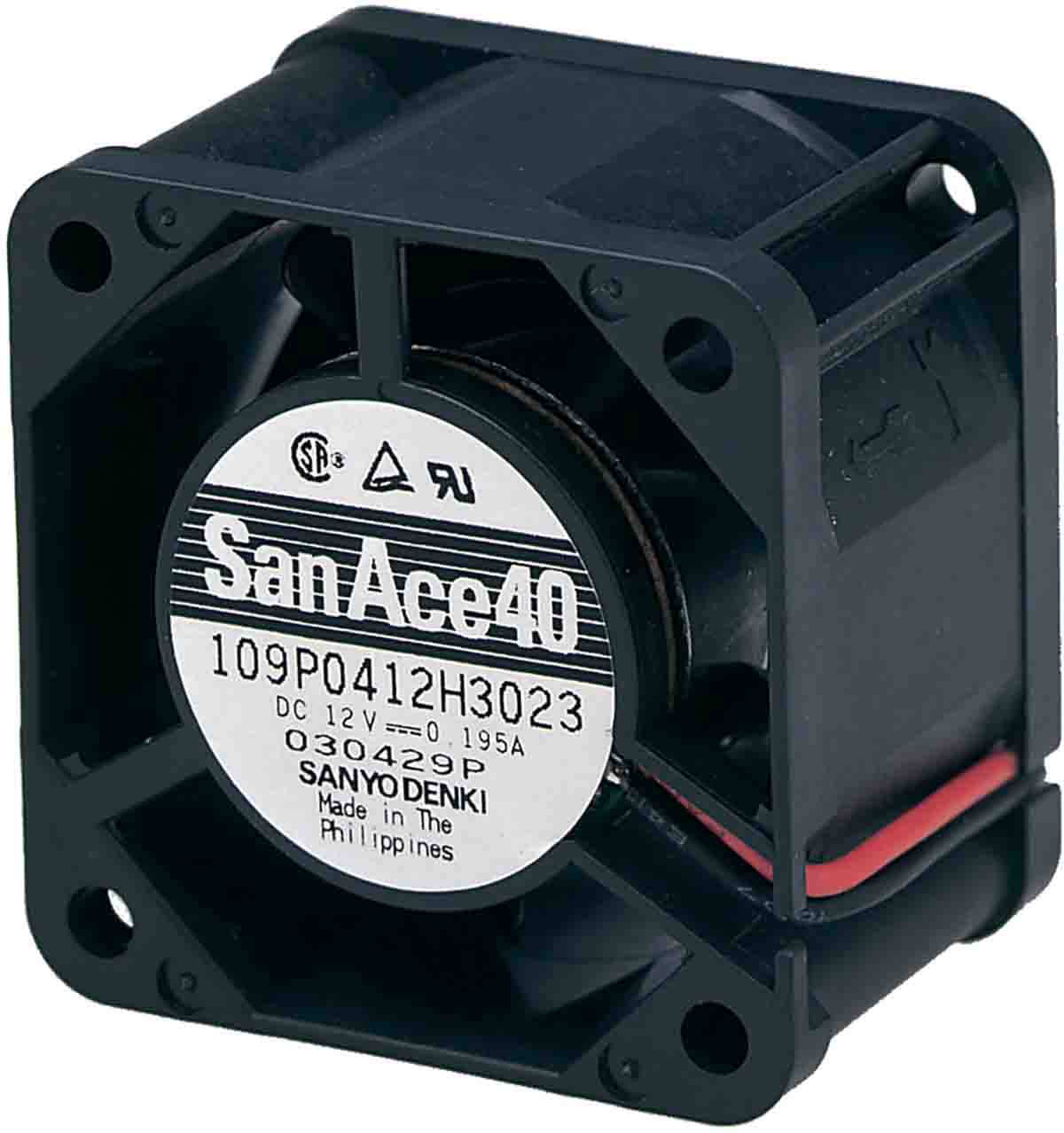Sanyo Denki 109P Series Axial Fan, 24 V dc, DC Operation, 8.2cfm, 1.68W, 70mA Max, 40 x 40 x 20mm