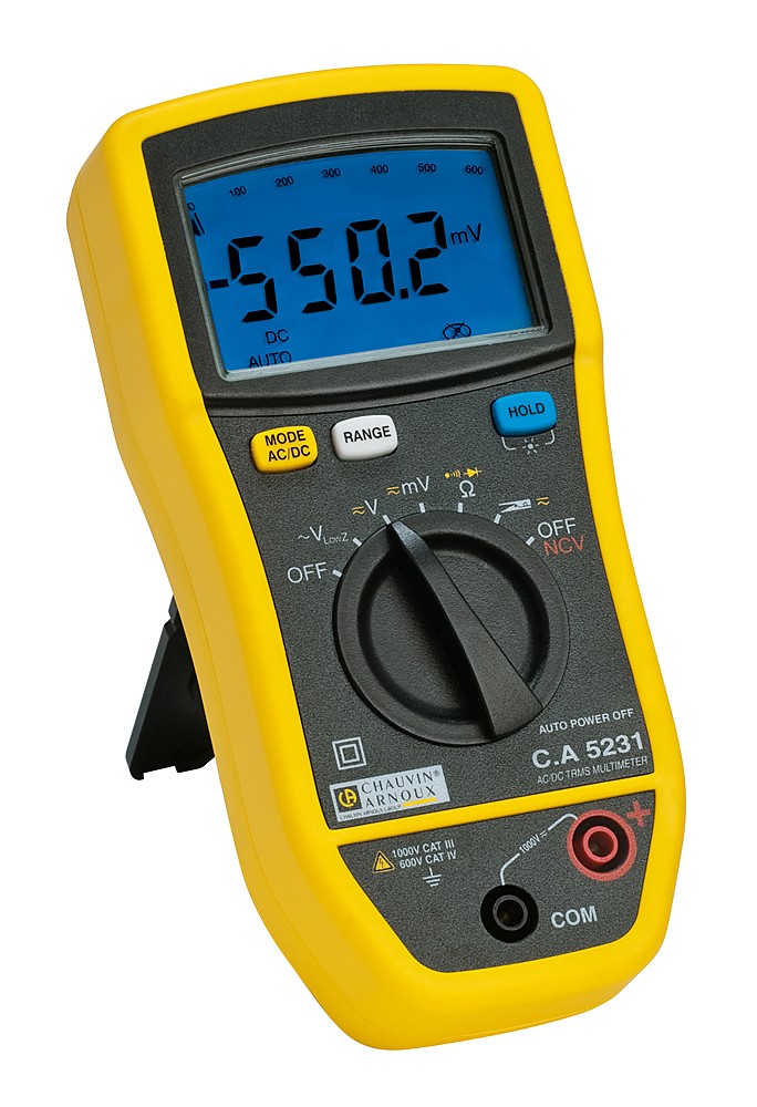 Chauvin Arnoux CA 5231 Handheld Digital Multimeter, True RMS, 600A ac Max, 600A dc Max, 1000V ac Max