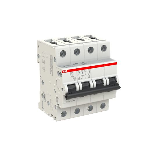 ABB System Pro M Compact S200 MCB, 4P, 3A Curve B, 400V AC, 110V DC, 10 kA Breaking Capacity