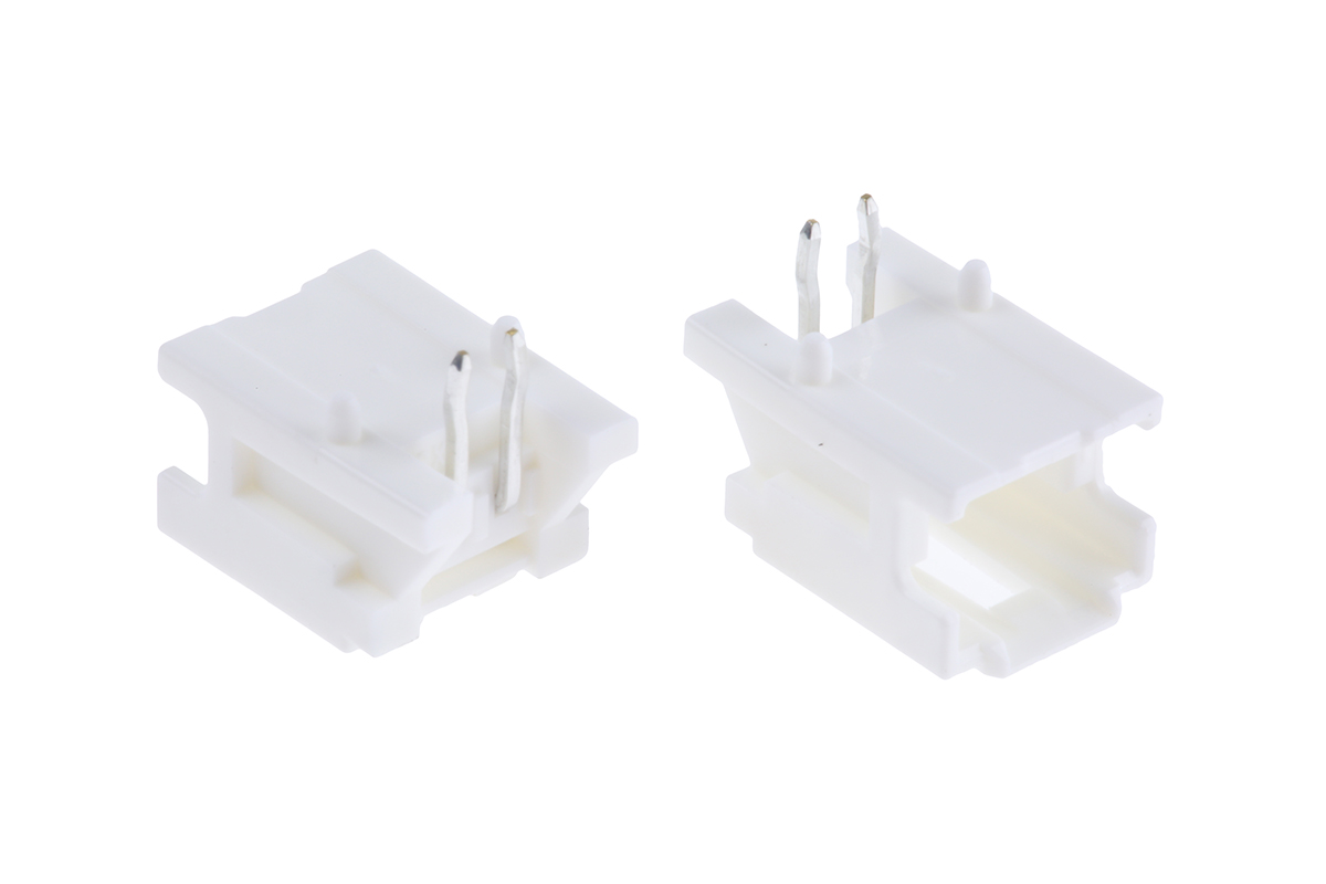 Molex MicroClasp Series Right Angle Through Hole PCB Header, 2 Contact(s), 2 mm Pitch, 1 Row, Shrouded