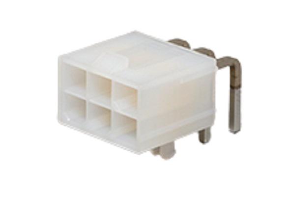 Molex 5569 Series Right Angle Through Hole PCB Header, 6 Contact(s), 4.2 mm Pitch, 2 Row, Shrouded