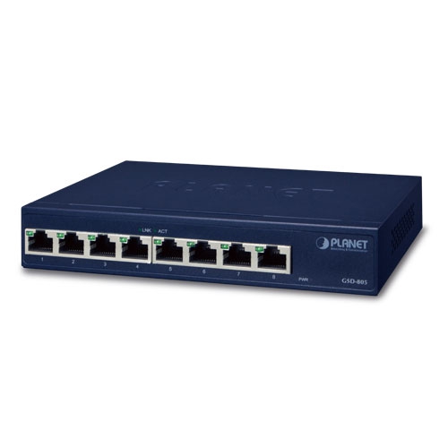 Planet GSD-805, Unmanaged 8 Port Network Switch RJ-45