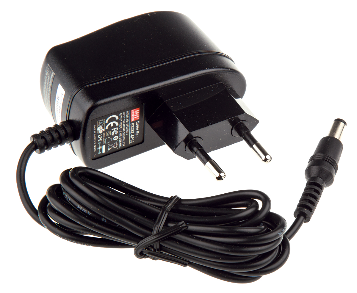 MEAN WELL 6W Plug-In AC/DC Adapter 15V dc Output, 400mA Output