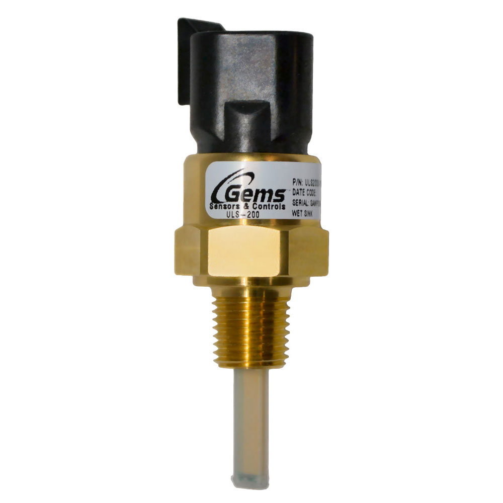 Gems Sensors ULS-200 Series Solid-State Point Level Sensor Level Sensor, M12 x 1.5, Brass Body