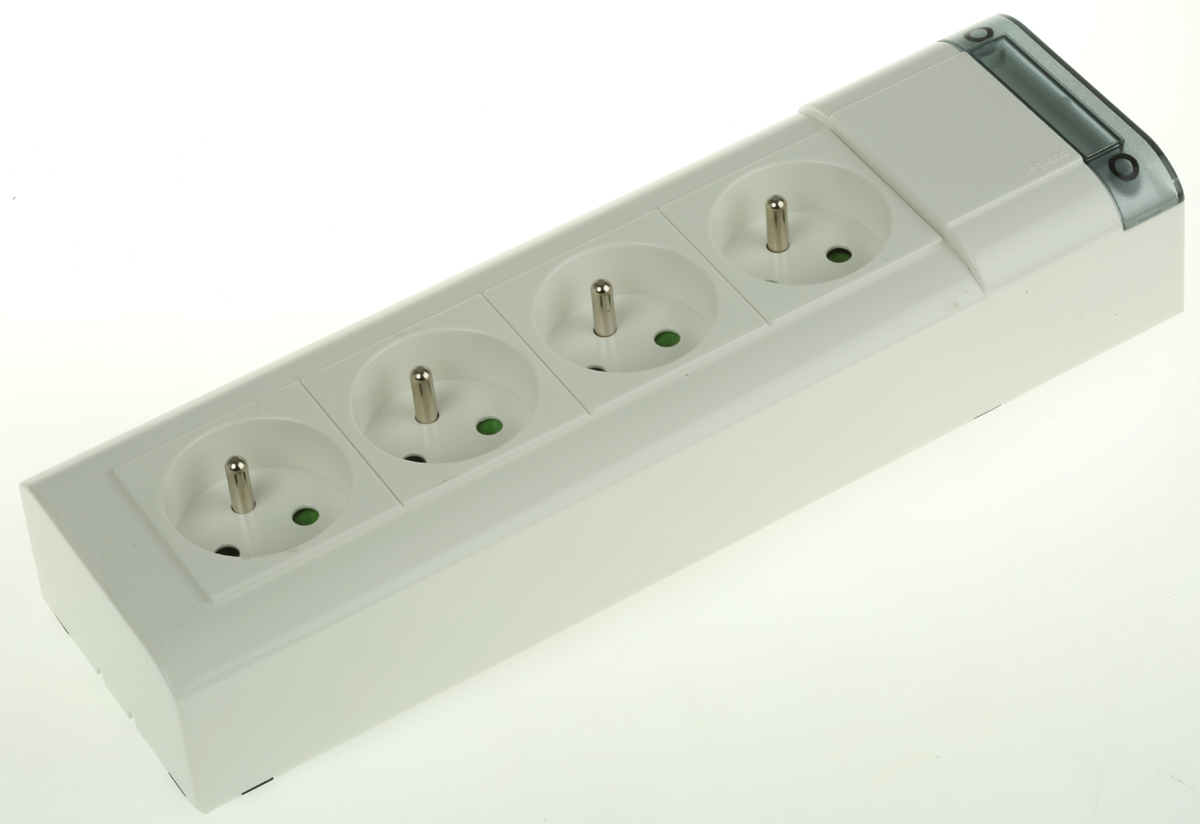 Legrand Type E - French 4 Gang Trailing Socket, 250 V ac, No