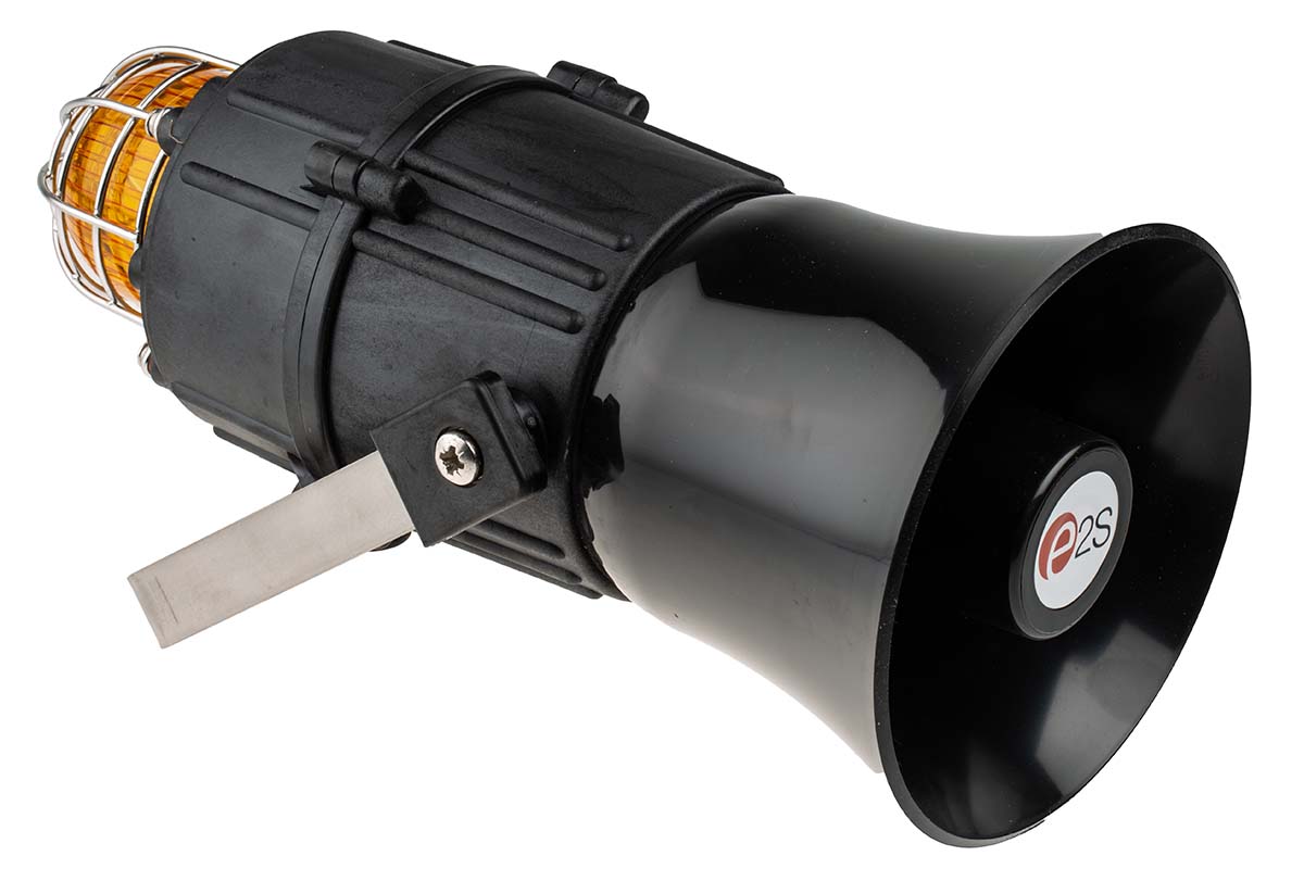 e2s E2xC1X05F Series Amber Sounder Beacon, 24 V dc, IP66, Wall Mount, 116dB at 1 Metre