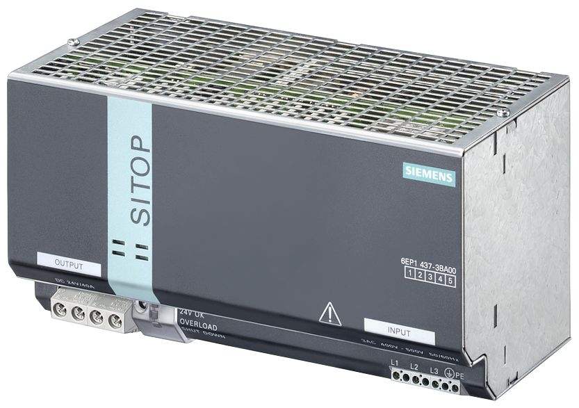 Siemens Switched Mode DIN Rail Power Supply, 320 → 550V ac ac Input, 24V dc dc Output, 40A Output, 960W