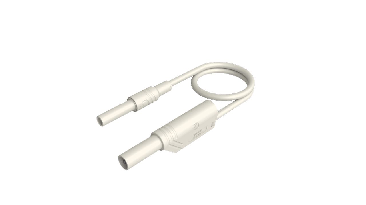 Hirschmann Test & Measurement Test lead, 32A, White, 1m Lead Length