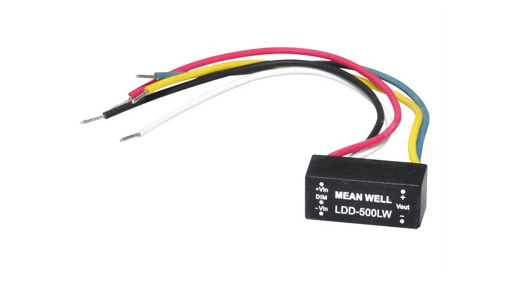 MEAN WELL Dimmable LED Driver, 2 → 32V Output, 500mA Output, Constant Current Dimmable
