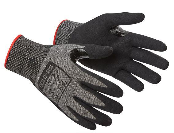 Tilsatec 58-6120 Black Yarn Work Gloves, Size 10, Bi-Polymer Coating