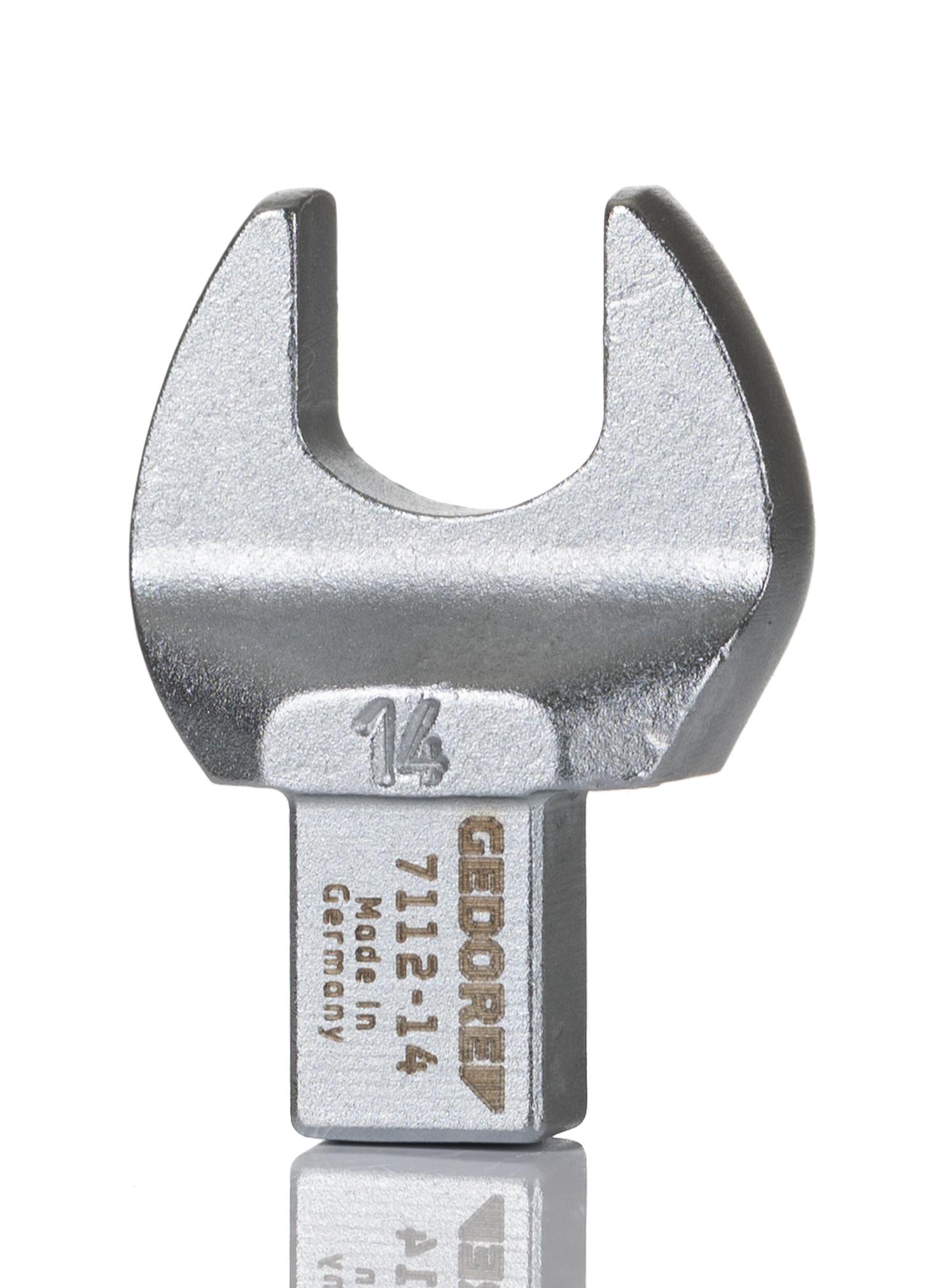 Gedore 7112 Series Spanner Head, 14 mm, 9 x 12mm Insert, Chrome Finish