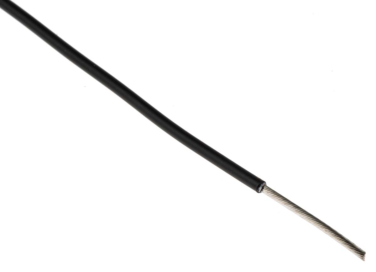 TE Connectivity Black 0.5 mm² Harsh Environment Wire, 0.18 mm, 100m, Polymer Insulation, 100G0111-0.50-0