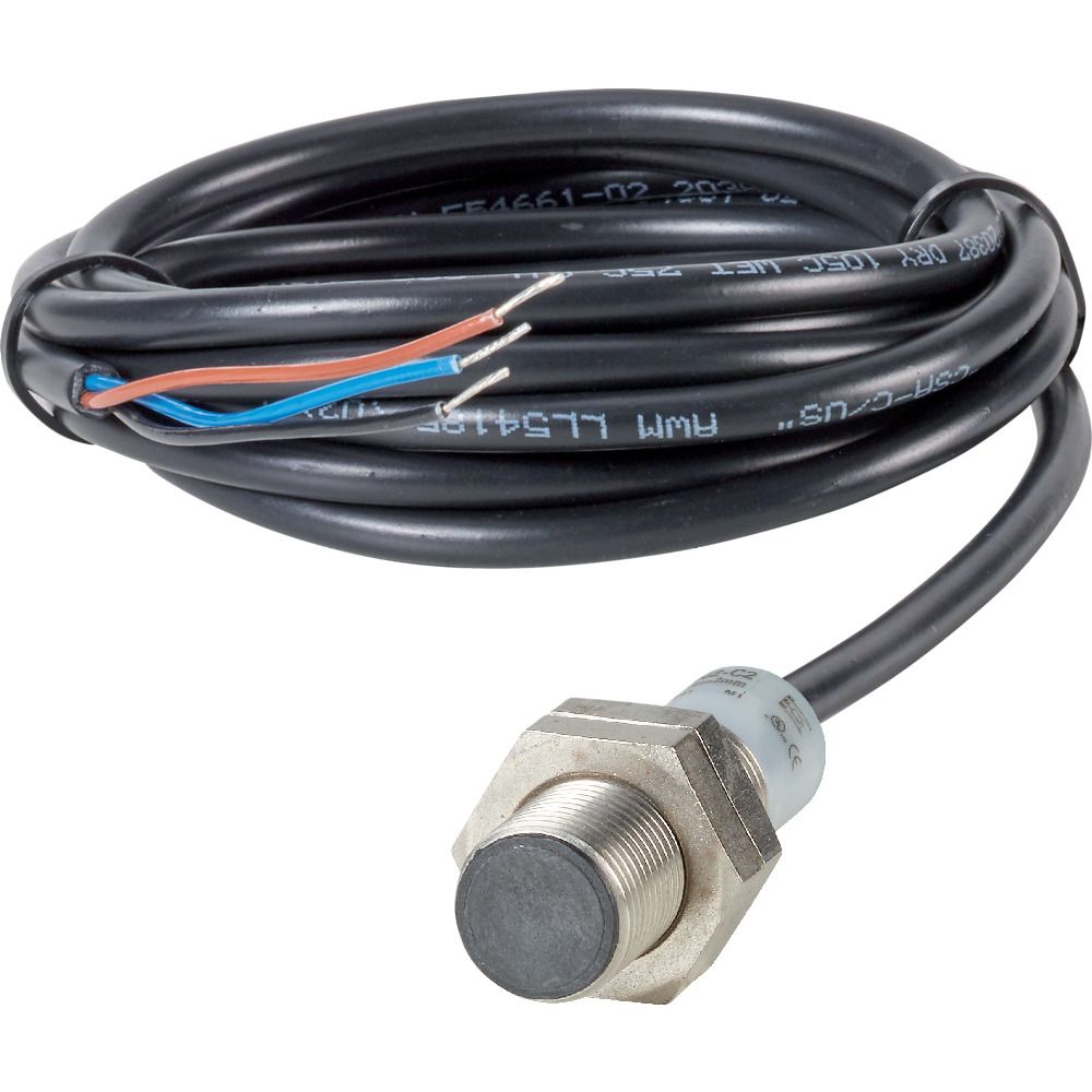 Eaton Inductive Threaded Barrel Proximity Sensor, M12, 2 mm Detection, PNP NC, 48 V