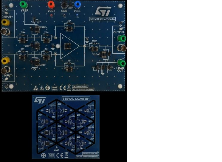 STMicroelectronics STEVAL-CCA058V1, Amplifier IC Development Tools Operational Amplifier Trainer Board for TS921IDT