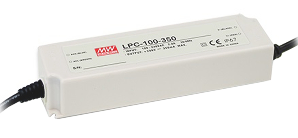 MEAN WELL LED Driver, 100 → 200V Output, 100W Output, 500mA Output, Constant Current