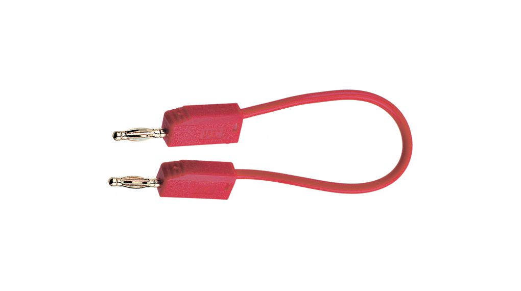 Staubli Test lead, 10A, 30 → 60V, Red, 15cm Lead Length