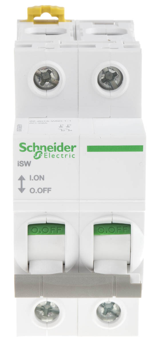 Schneider Electric 2P Pole DIN Rail Switch Disconnector - 63A Maximum Current, IP20