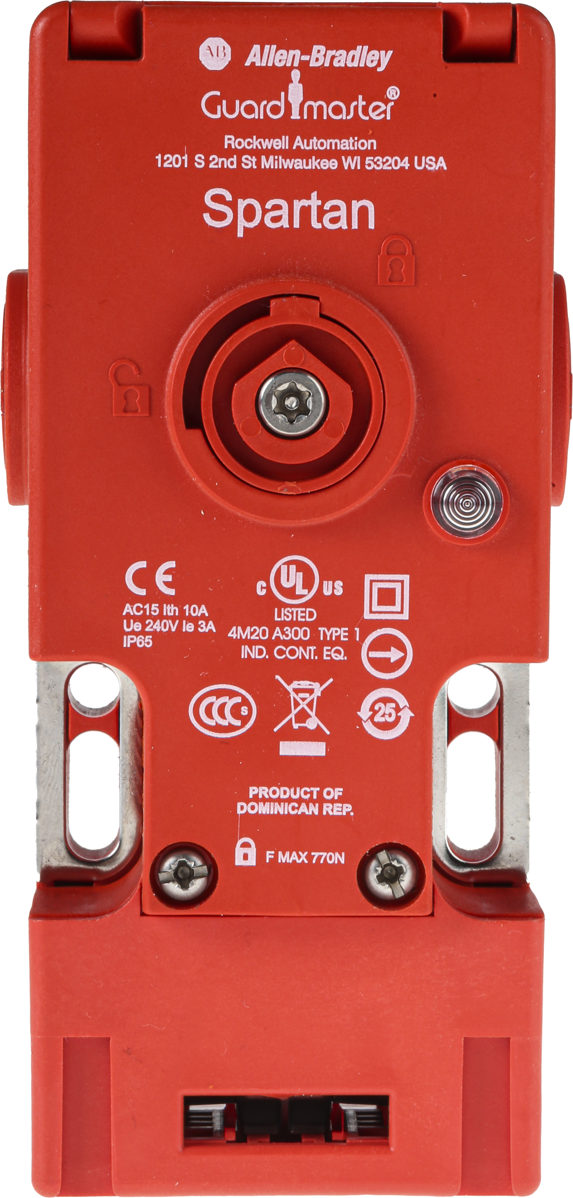 Allen Bradley Guardmaster 440G-S Series Solenoid Interlock Switch, Power to Unlock, 110V ac, Actuator Included
