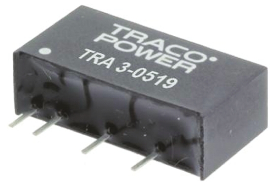 TRACOPOWER TRA 3 DC-DC Converter, 5V dc/ 600mA Output, 4.5 → 5.5 V dc Input, 3W, Through Hole, +85°C Max Temp