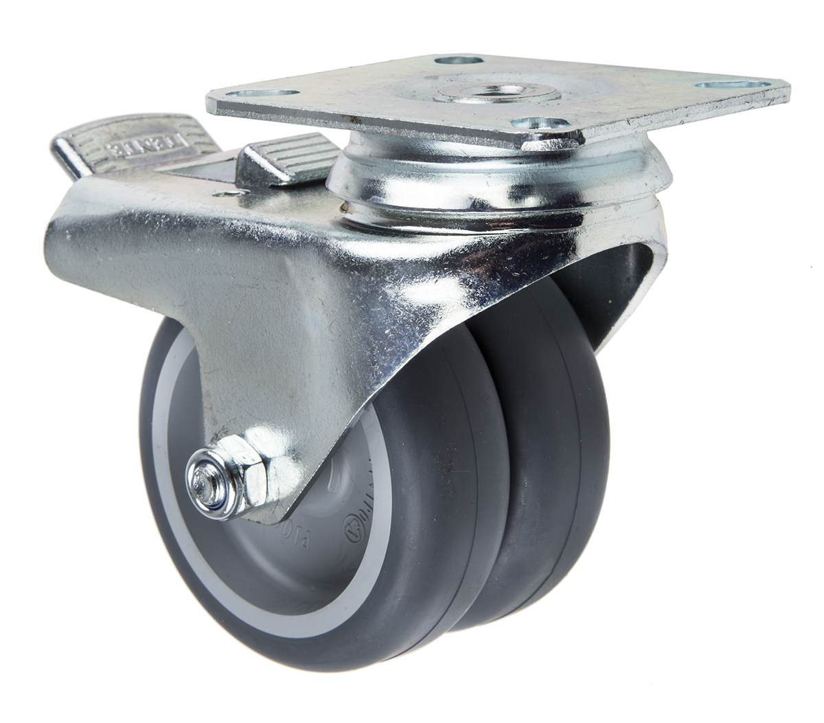 Tente Braked Swivel Castor Wheel, 80kg Capacity, 75mm Wheel