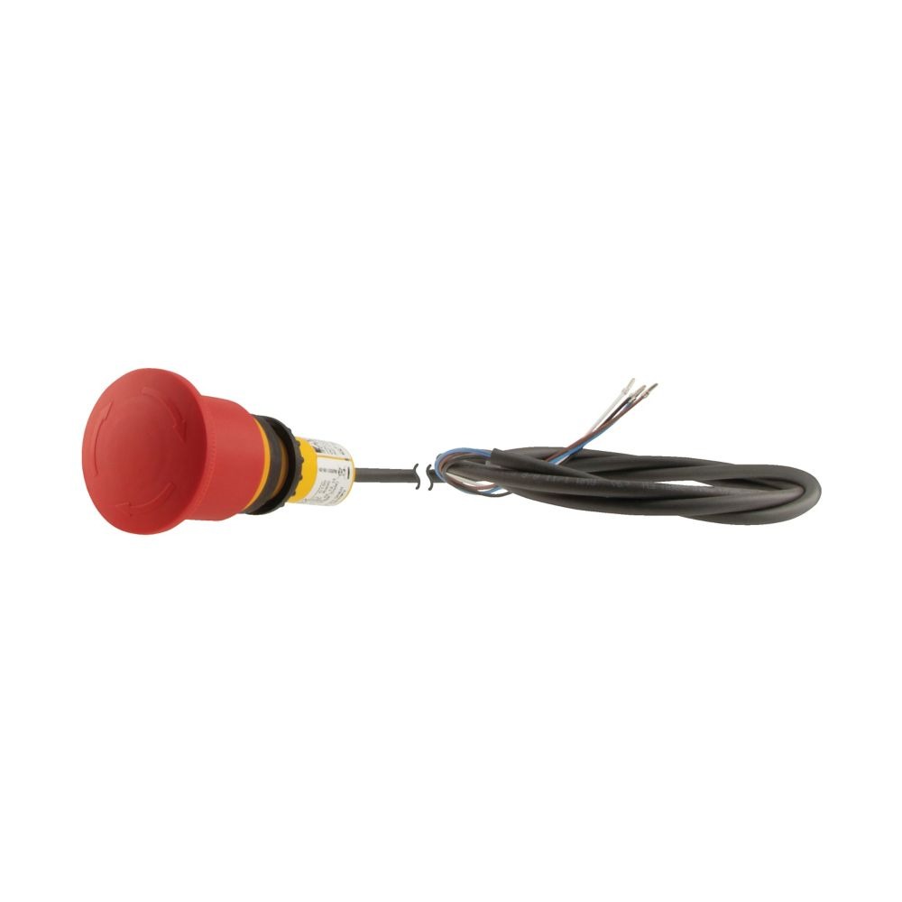 Eaton 185155 Series Turn to Release Emergency Stop Push Button, 45mm Cutout, 2NC, IP65, IP66, IP67, IP69K