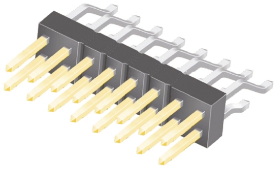 Samtec TSM Series Right Angle Surface Pin Header, 16 Contact(s), 2.54 mm Pitch, 2 Row, Unshrouded