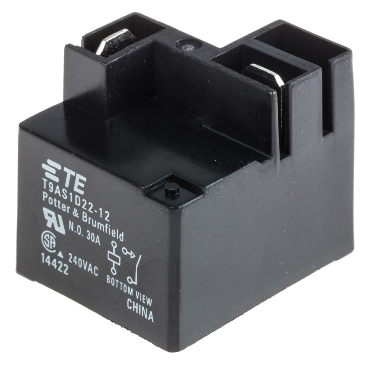 TE Connectivity PCB Mount Power Relay, 12V dc Coil, 30A Switching Current, SPST