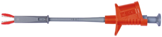 Schutzinger Red Grabber Clip with Crocodile Jaws, 6A, 1kV, 4mm Socket