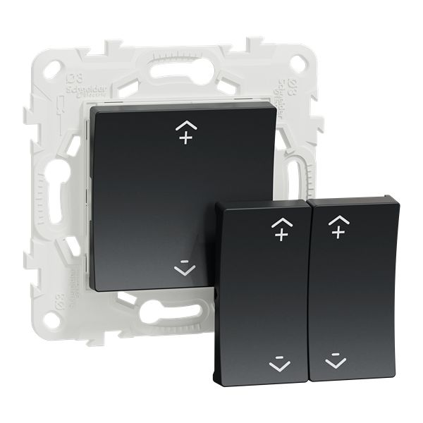 Schneider Electric Anthracite Push Button Light Switch, 2 Gang, Wiser