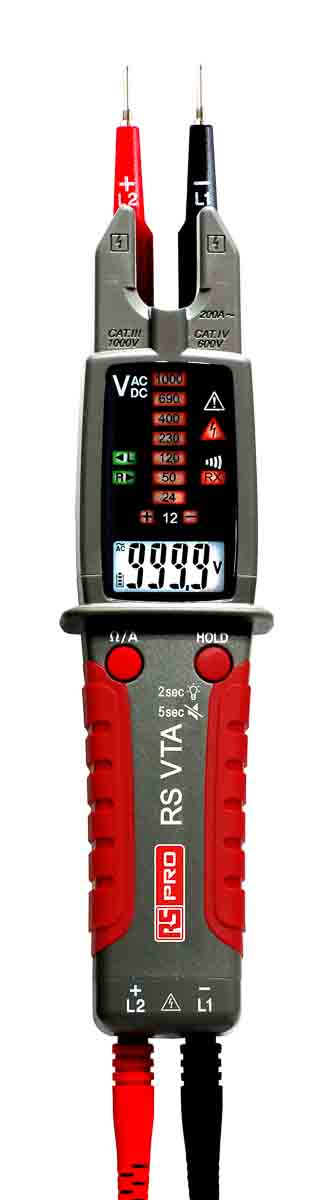 RS PRO APPA VTA, Digital Voltage tester, 999.9V ac/dc, Continuity Check, Battery Powered, CAT IV With RS Calibration