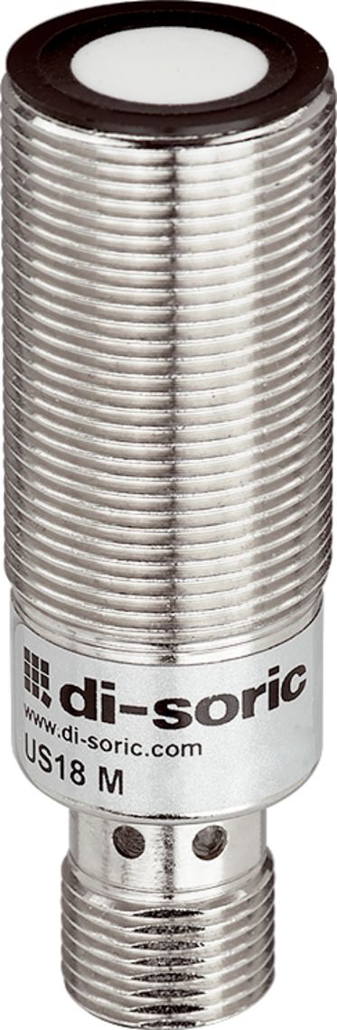 Di-Soric Ultrasonic Threaded Barrel Ultrasonic Sensor, M18, 80 → 800 mm Detection, Push Pull 0-10 V/4-20 mA