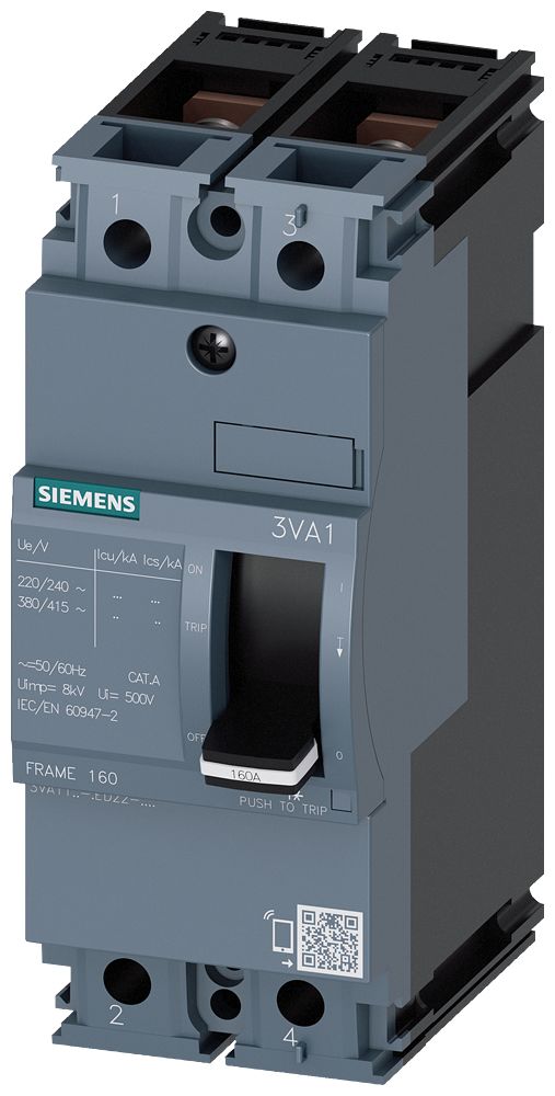 Siemens SENTRON 3VA1 MCB, 2P, 125A