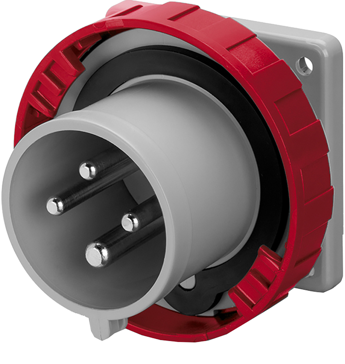 Scame IP67 Red Panel Mount 3P + E Industrial Power Plug, Rated At 16A, 415 V