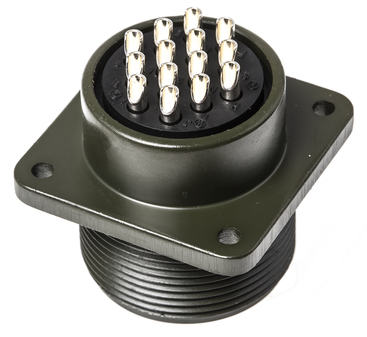 Amphenol Industrial, MS3102A, Copper Alloy 14 Way Box Mount MIL Spec Circular Connector Receptacle, Socket