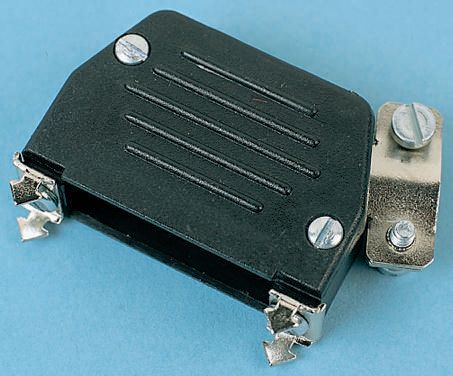 MH Connectors MHED Series Thermoplastic Angled, Straight D Sub Backshell, 9 Way, Strain Relief