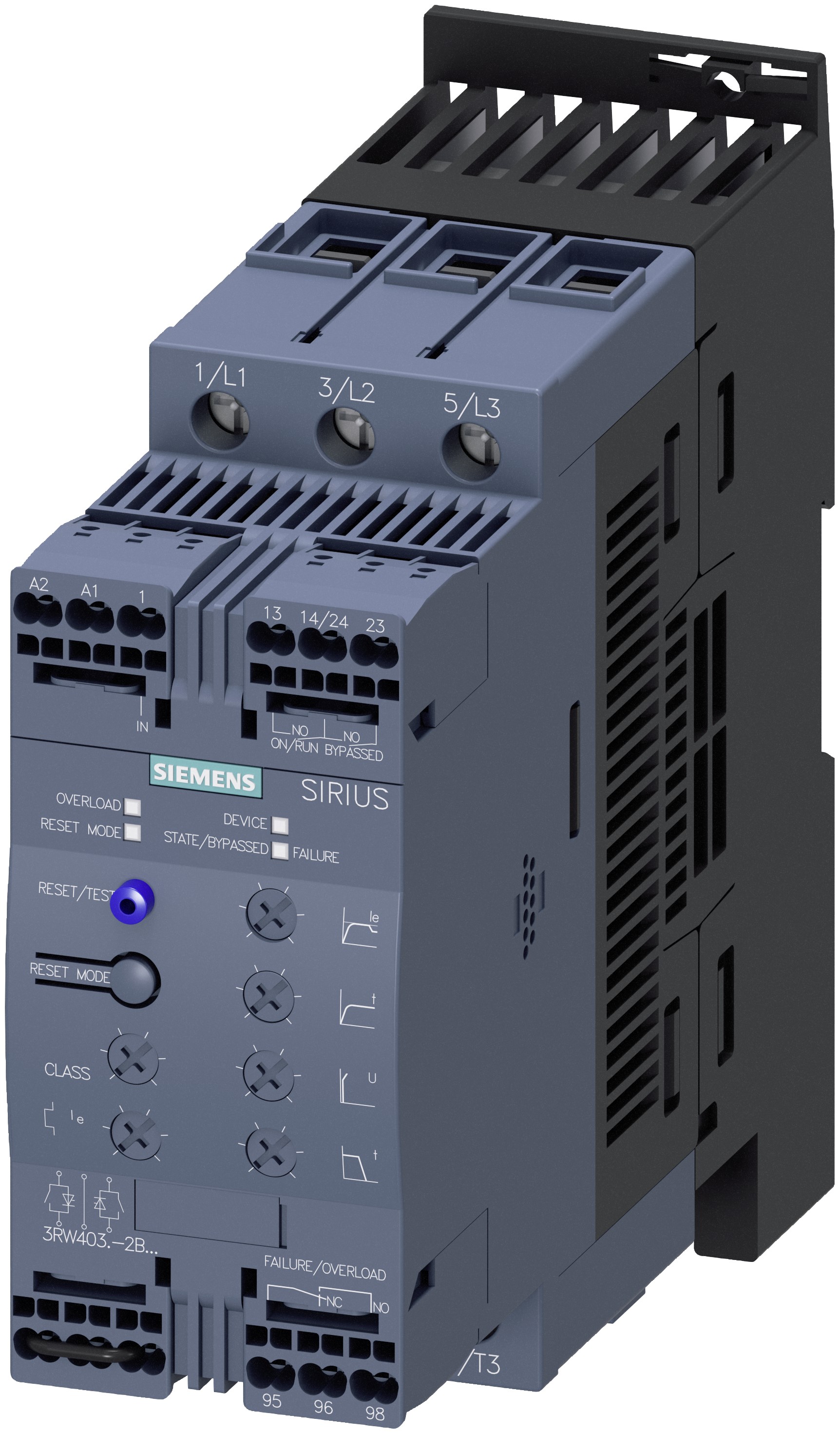 Siemens SIRIUS 3RW Soft Starter, , 22 kW, 480 V ac, 3 Phase, IP20