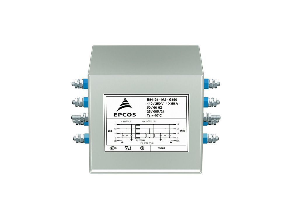 EPCOS, B84131 63A 440 V 50 Hz, 60 Hz, Chassis Mount Power Line Filter, Solder 3 Phase