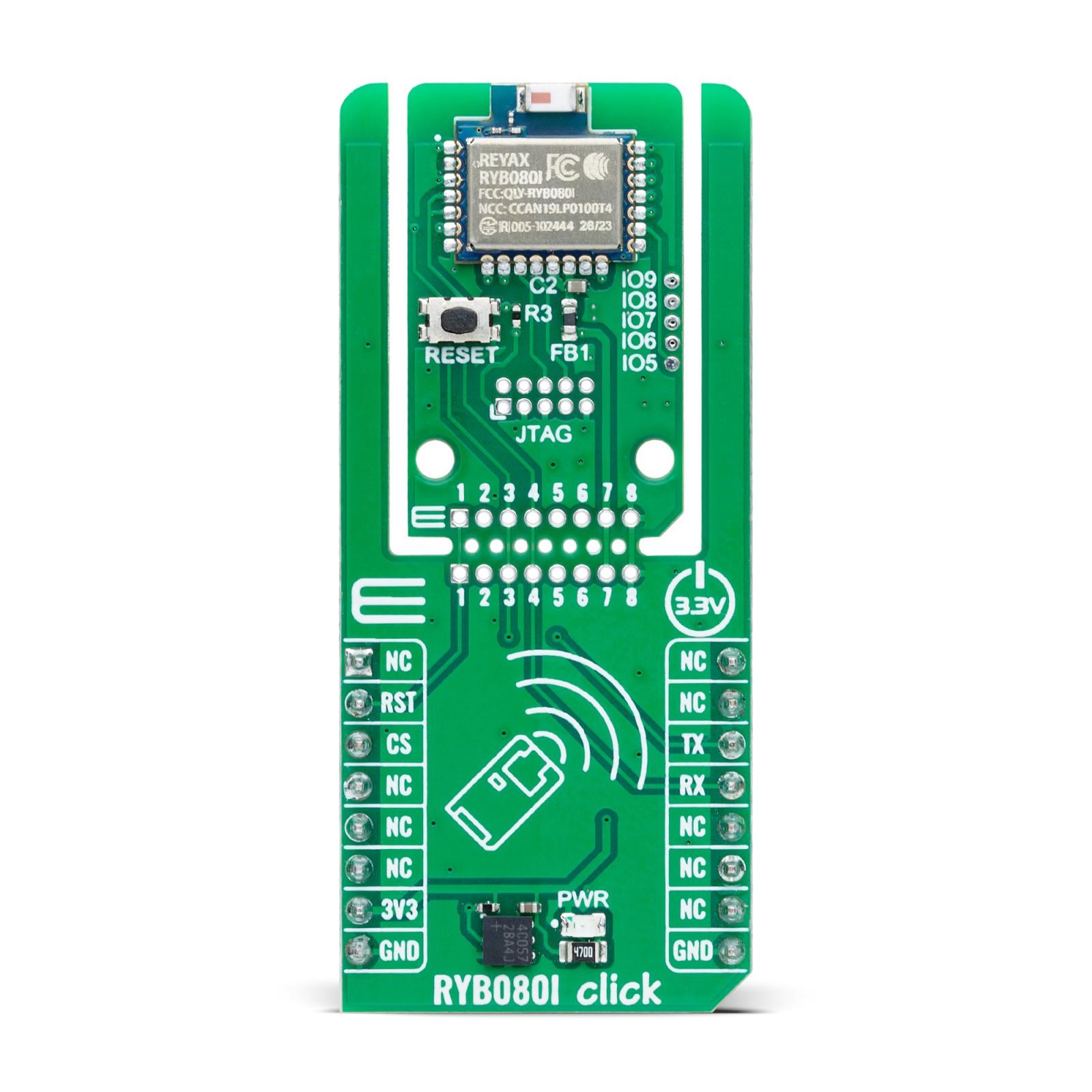 MikroElektronika RYB080I Click RYB080I Bluetooth Evaluation Board for Seamless Bluetooth Low Energy 2400 To 2483.5MHz