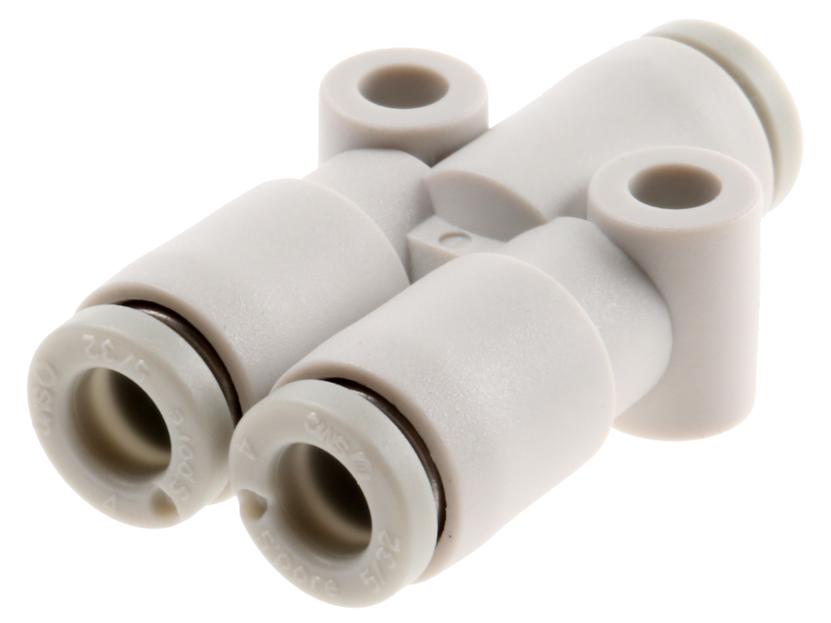 SMC KQ2 Series Y Tube-to-Tube Adaptor, Push In 4 mm to Push In 4 mm, Tube-to-Tube Connection Style