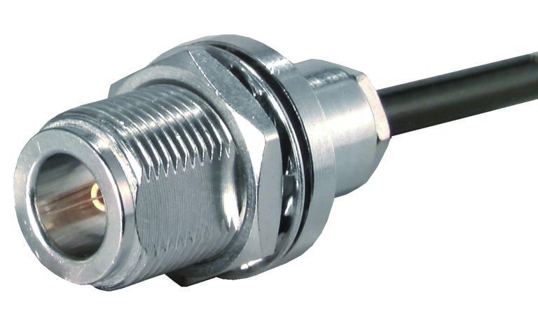 Huber+Suhner 24_N Series Socket Panel Mount Circular Coaxial Connector, Solder Termination, Straight Body
