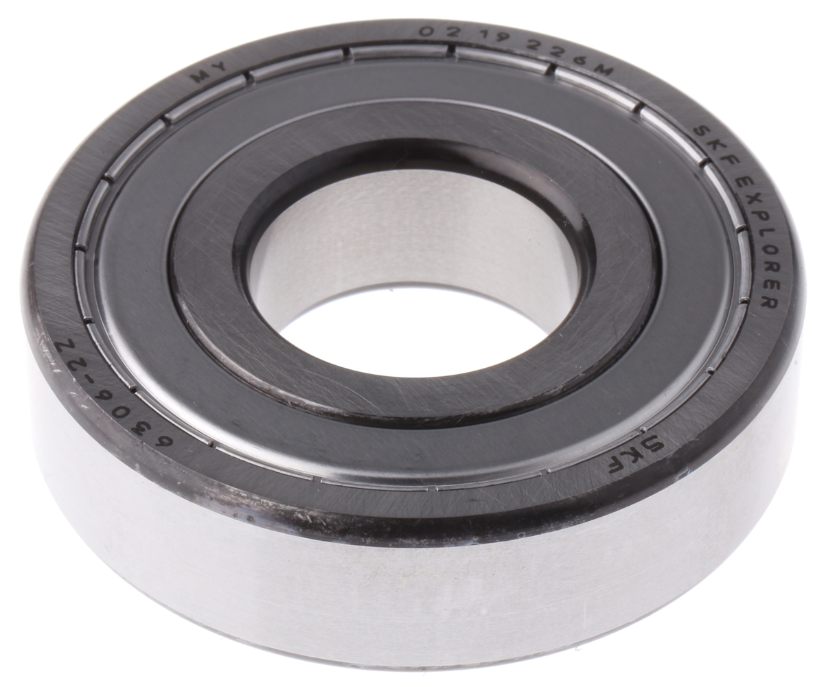 SKF 6306-2Z 1 Row Ball Bearing - 30 mm ID, 72 mm OD