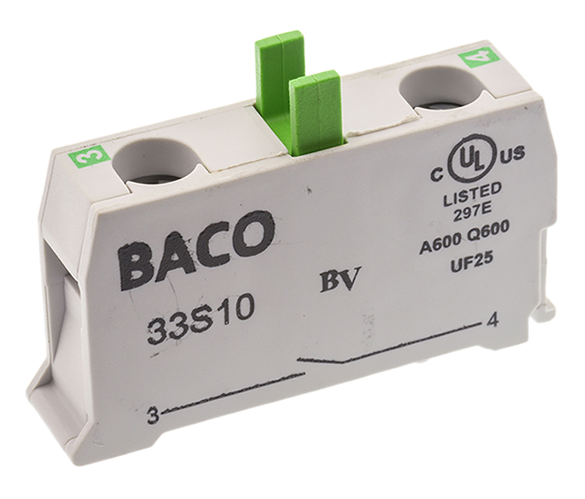 BACO BACO Series Contact Block, 600V, 1NO