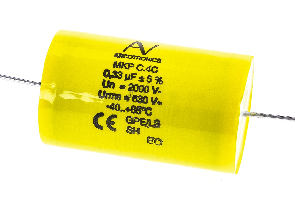 KEMET C4C Metallised Polypropylene Film Capacitor, 2kV dc, ±5%, 330nF, Through Hole